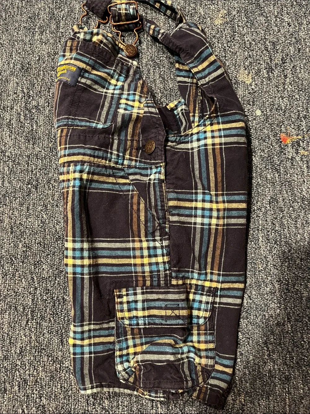 Kids OshKosh B’gosh plaid overalls